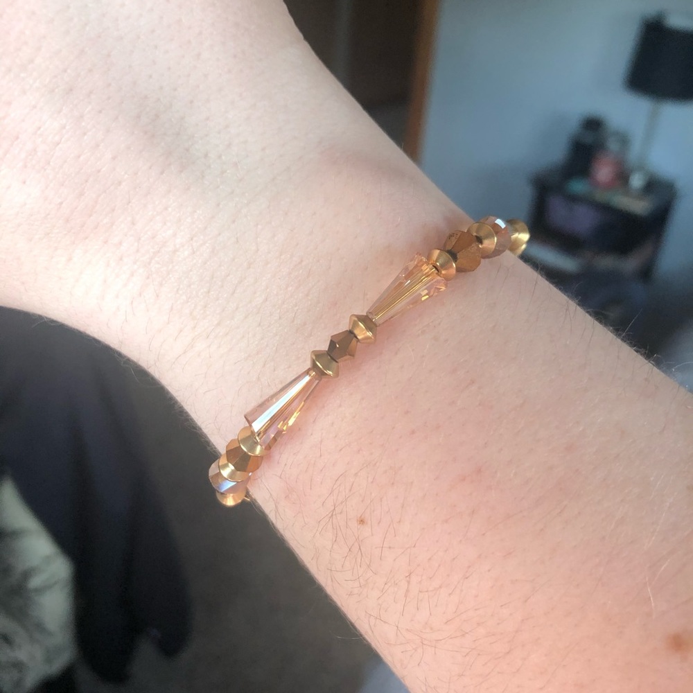 Alex and Ani | Champagne Beaded Bangle (NWT)